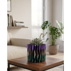 Modern Dalgalı Tasarımlı Mor 3D Dekoratif Vazo Ev Ofis Dekoru Modern Dalgalı Tasarımlı Mor 3D Dekoratif Vazo Ev Ofis Dekoru