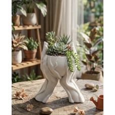 Sanatsal El Figürlü 3D Baskı Dekoratif Saksı Vazo Ev Ofis Dekoru Sanatsal El Figürlü 3D Baskı Dekoratif Saksı Vazo Ev Ofis Dekoru