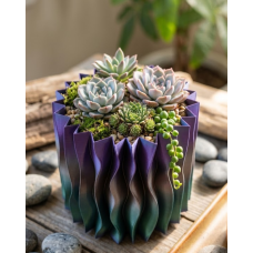 Estetik Dalga Formlu Mor 3D Baskı Dekoratif Vazo Modern Ev Aksesuarı Estetik Dalga Formlu Mor 3D Baskı Dekoratif Vazo Modern Ev Aksesuarı