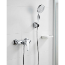 4 Fonksiyonlu Krem El Duşu Seti Spiral Hortum ve Duş Askısı