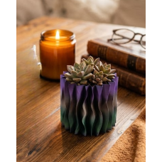 Minimalist Dalgalı Tasarımlı Mor Dekoratif 3D Vazo Masa Dekoru Minimalist Dalgalı Tasarımlı Mor Dekoratif 3D Vazo Masa Dekoru