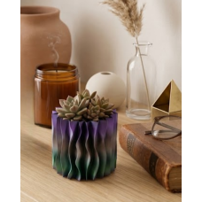 Sanatsal Dalga Desenli Mor 3D Baskı Dekoratif Vazo Ev Dekorasyonu Sanatsal Dalga Desenli Mor 3D Baskı Dekoratif Vazo Ev Dekorasyonu