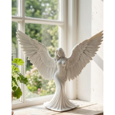 Sanatsal Melek Heykeli Kanatlı Kadın Figürlü 3D Dekoratif Biblo Sanatsal Melek Heykeli Kanatlı Kadın Figürlü 3D Dekoratif Biblo